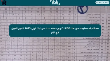 «مفاجأة سارة» من هنا PDF نتائج صف سادس ابتدائي 2025 الدور الاول ذي قار